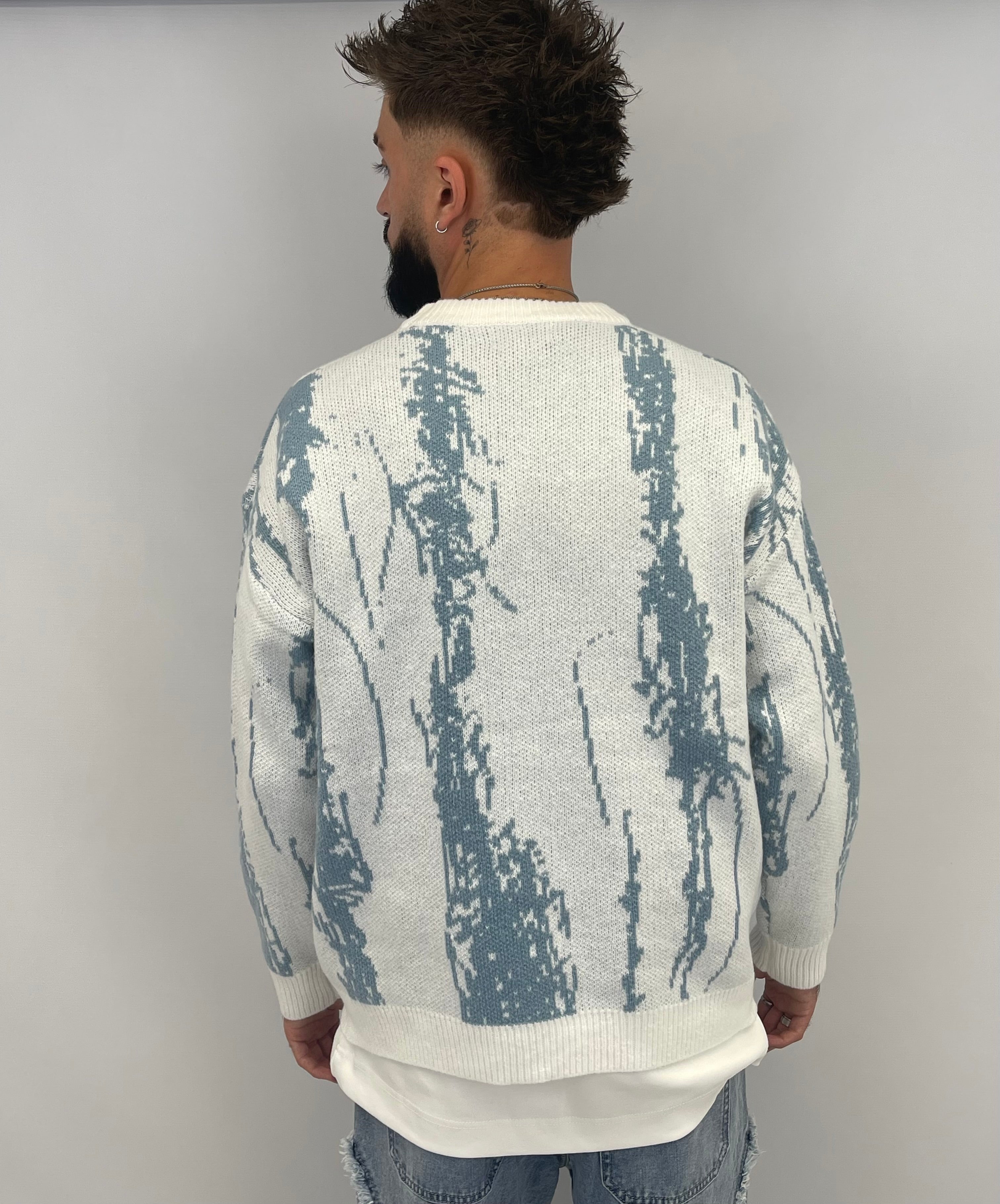 Pull en maille blue coupe oversize