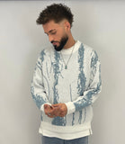 Pull en maille blue coupe oversize