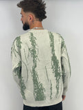 Pull en maille coupe oversize Green/ Cream